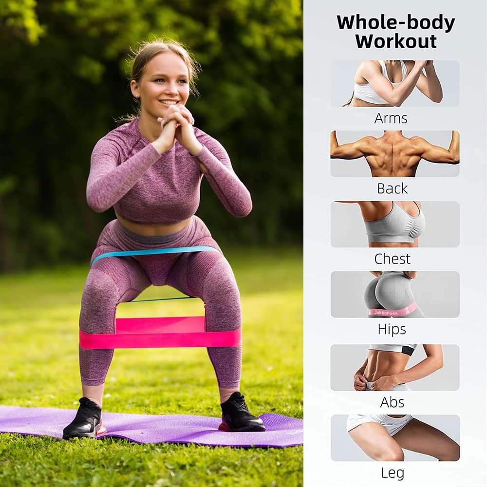 Resistance Loop Exercise Bands, Resistance Bands Exercise Bands for Home Fitness, Stretching, Strength Training, Physical Therapy,Elastic Workout Bands for Women Men Kids, Set of 5
