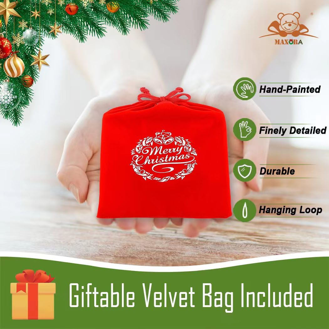 MAXORA Personalized Large Family Christmas Mitten Ornament 2026 - Mantel Gloves Family of 13 Christmas Tree Decor, Red Green Mittens Gift for Grandchildren, Siblings and Grandparents