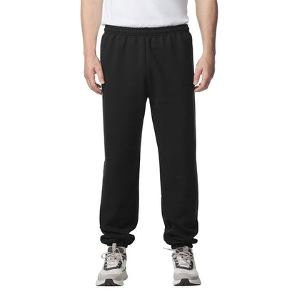 Gildan Adult Fleece Elastic Bottom Sweatpants, Style G18200, Black, Large