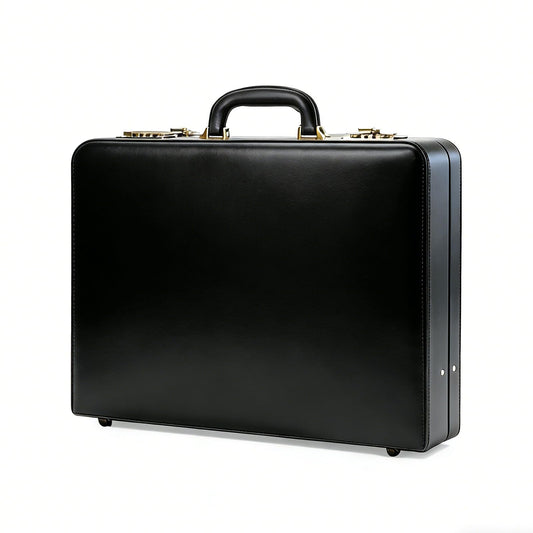 Briefcases for Men, Anti-Theft Dual Lock,16 Inch Laptop Compartment, Waterproof Faux Leather & Multi File Organizer, Professional Business Bag for Office, Work & Travel【Black]