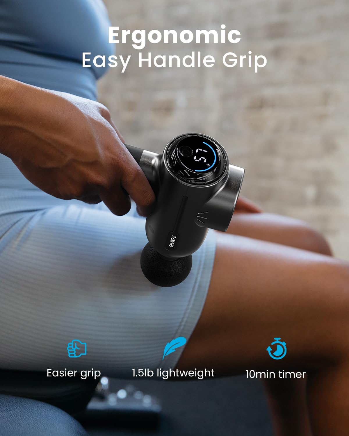 RENPHO Massage Gun Deep Tissue, Portable Percussion Massager for Back and Neck, Gifts for Men and Women, Handheld Device with Carry Case, Active Green