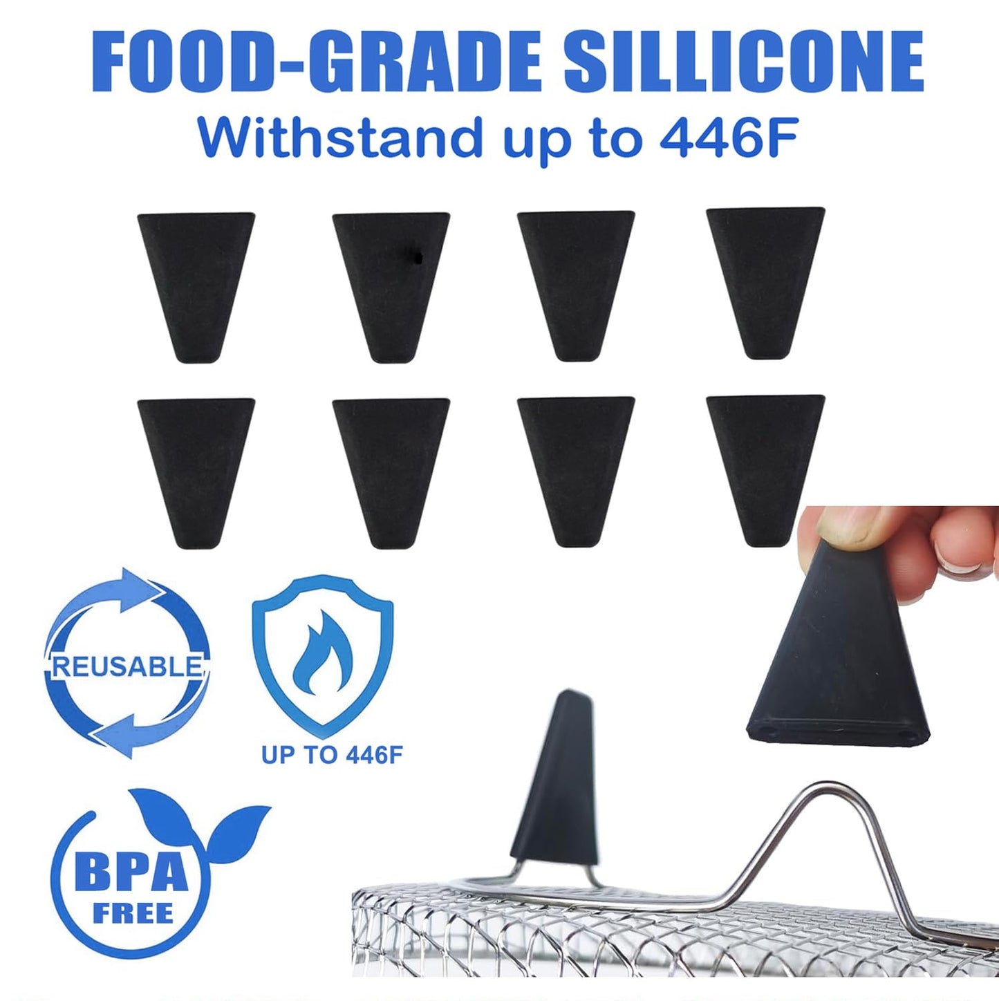 Upgrade 8inch Square Air Fryer Rack,Three Stacktable Dehydrator Rack,Square Air Fryer Accessories,Only Fit for Air fryer which inner size ≥8.7 inch(Square)