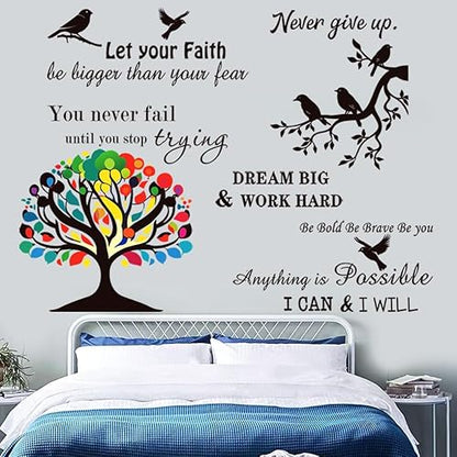 Vinyl Wall Stickers Inspirational Saying Wall Decals Motivational Quote Stickers Peel and Stick Positive Wall Stickers Quotes Wall Decor for Living Room Bedroom Office School Dorm Home D?cor.