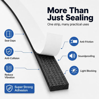Bantie 33FT EVA Foam Weather Stripping Door Seal, Self-Adhesive Weatherstrip Tape for Door Frame, Window Gaps, Soundproof Insulation