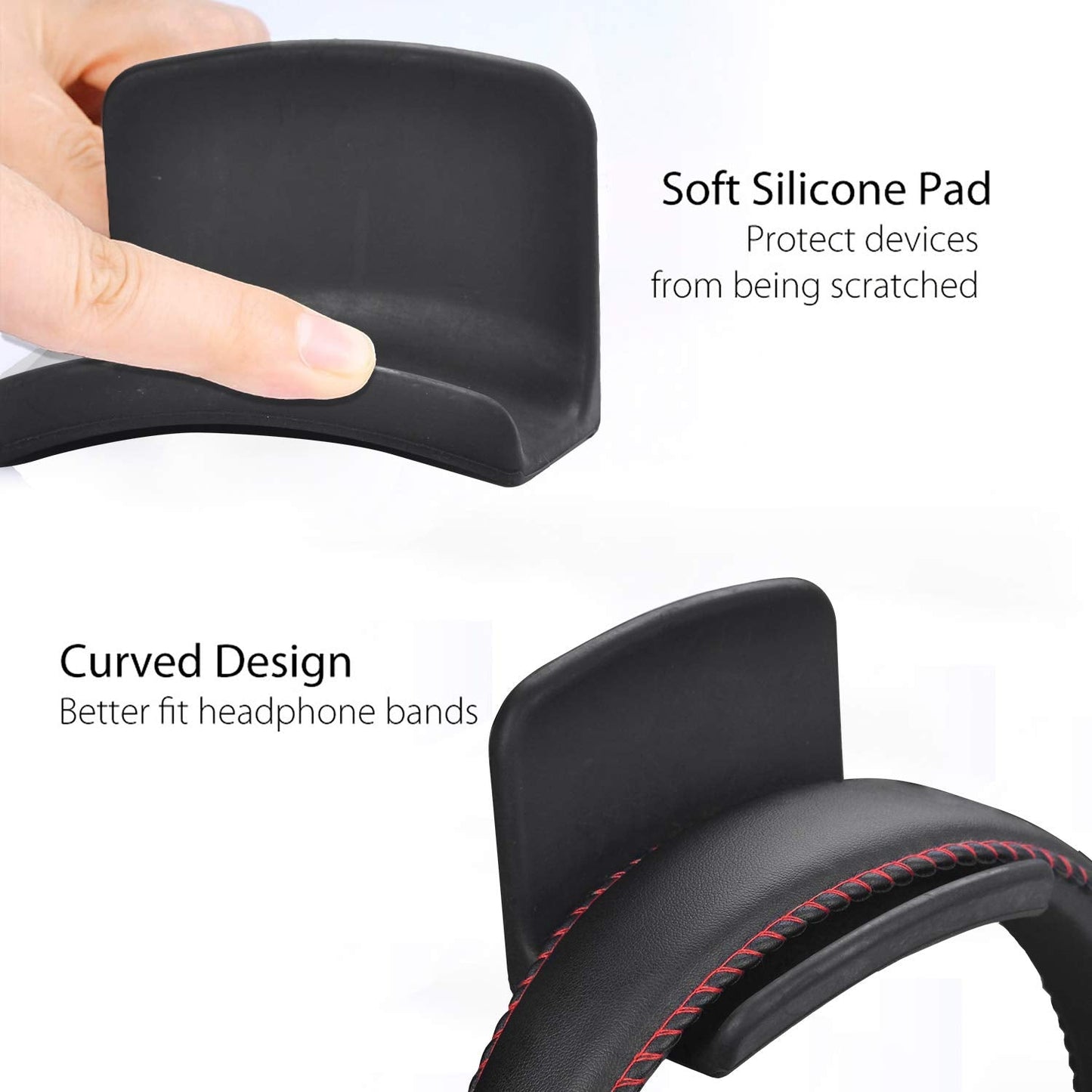 Neetto Headphone Hanger Holder Wall Mount, Headset Hook Under Desk, Stand for Sennheiser, Sony, Bose, Beats, AKG, Audio-Technica, Gaming Headphones, Earphones, Cables - HS907