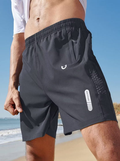 NORTHYARD Men's Athletic Running Shorts Gym Workout 7"/9"/5" Quick Dry Lightweight Sports Basketball Tennis 3 Zipper Pockets Darkgrey M
