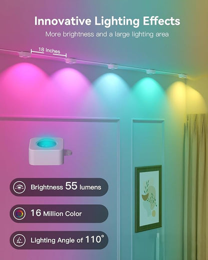 Ollny 100FT 60LED Permanent Outdoor Lights, APP Control RGB Outdoor Lights 100 Scene Modes with Remote, DIY Music Modes Christmas Light for Holiday Xmas Halloween Decorations