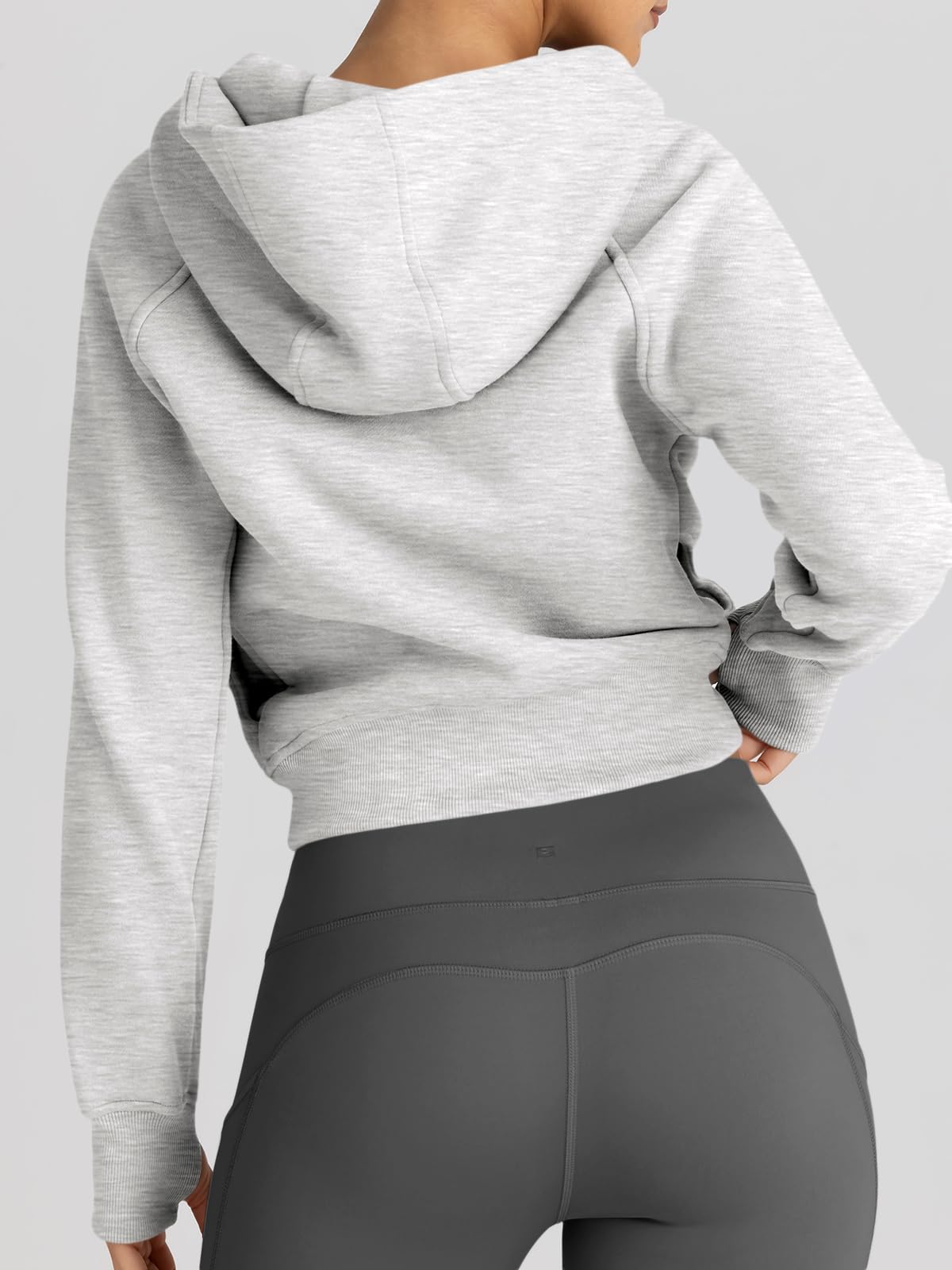Trendy Queen Womens Zip Up Hoodies Jackets Cropped Sweatshirts Fleece Fall Outfits Casual Comfy Y2k Tops Winter Clothes 2025 Grey S