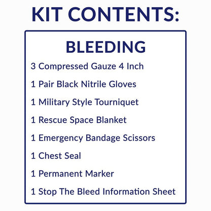 MFASCO 10-Piece Stop The Bleed - Bleeding Control Kit, Tourniquet, Compressed Gauze, Chest Seal, Portable, Easy-to-Open Packaging, Packed in A Plastic Kit That Can Be Mounted or Carried