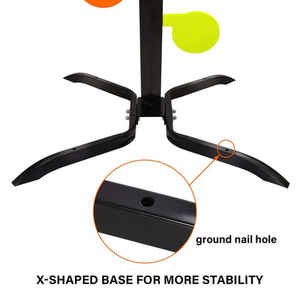 Highwild AR500 Dueling Tree Target Kit - 6" x 3/8" Reactive Shooting Targets with Six Steel Paddles and Stand for Shooting Practice and Competition