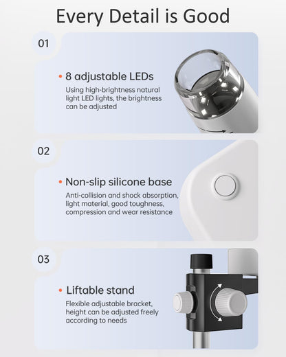 Aopick Coin Microscope - 4.3" LCD Digital Microscope 1000X, 1080P USB Coin Magnifier for Error Coins with 8 Adjustable LED Lights, PC View, Compatible with MacOS Windows