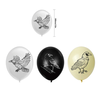 Crow Birthday Party Supplies Black Crow Party Decorations Include HAPPY BIRTHDAY Banner Balloons Cake Topper Cupcake Toppers for Crow Halloween Party Decorations