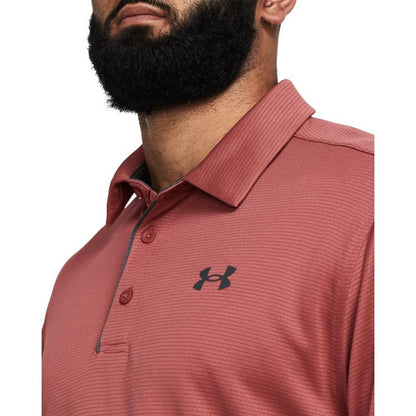 Under Armour Men's Tech Golf Polo, (611) Sedona Red / / Pitch Gray, Large