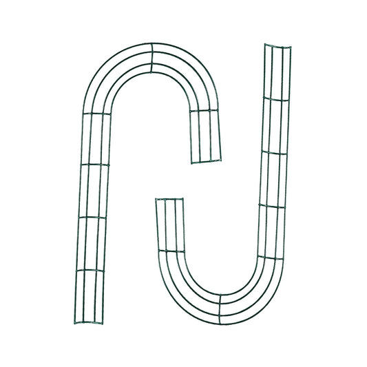 SOHAIL Candy Cane Shaped Wire Wreath Frame,Metal Floral Flower Wreath Frames Form J Letter Making Rings for DIY Christmas New Year Party Home Outdoor Ornaments Decor (16 inch,2PCS)