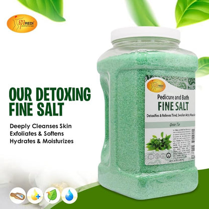 SPA REDI - Detox Foot Soak Pedicure and Bath Fine Salt, Lavender and Wildflower, 128 Oz - Made with Dead Sea Salts, Argan Oil, Coconut Oil, and Essential Oil, Hydrates, Softens and Moisturizes