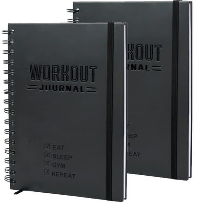 Nextnoid Hardcover Fitness Planner Workout Journal for Men & Women - A5 Sturdy Fitness Log Book to Track Gym & Home Workouts - Separately Packaged 2 Pieces