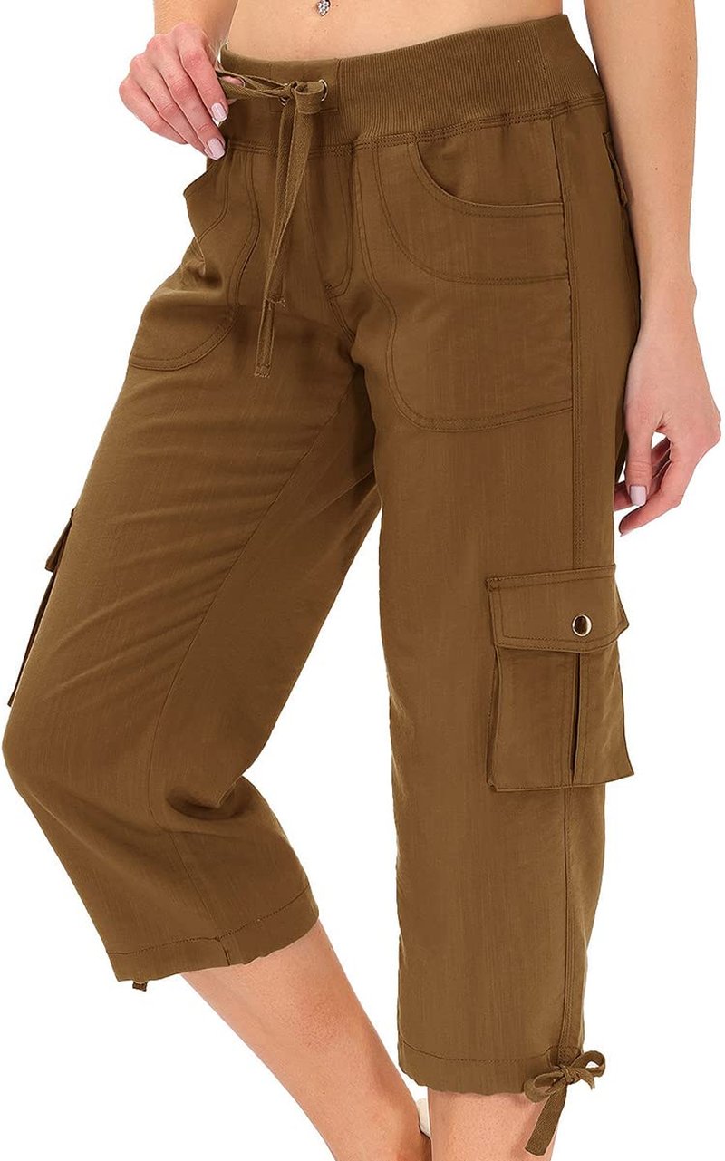MoFiz Womens Hiking Cargo Shorts Dry Fit Stretch Athletic Shorts with Pockets Yellow 1 3XL