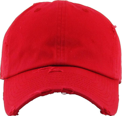 KBETHOS KBE-VINTAGE RED Washed Cotton Baseball Cap, Red