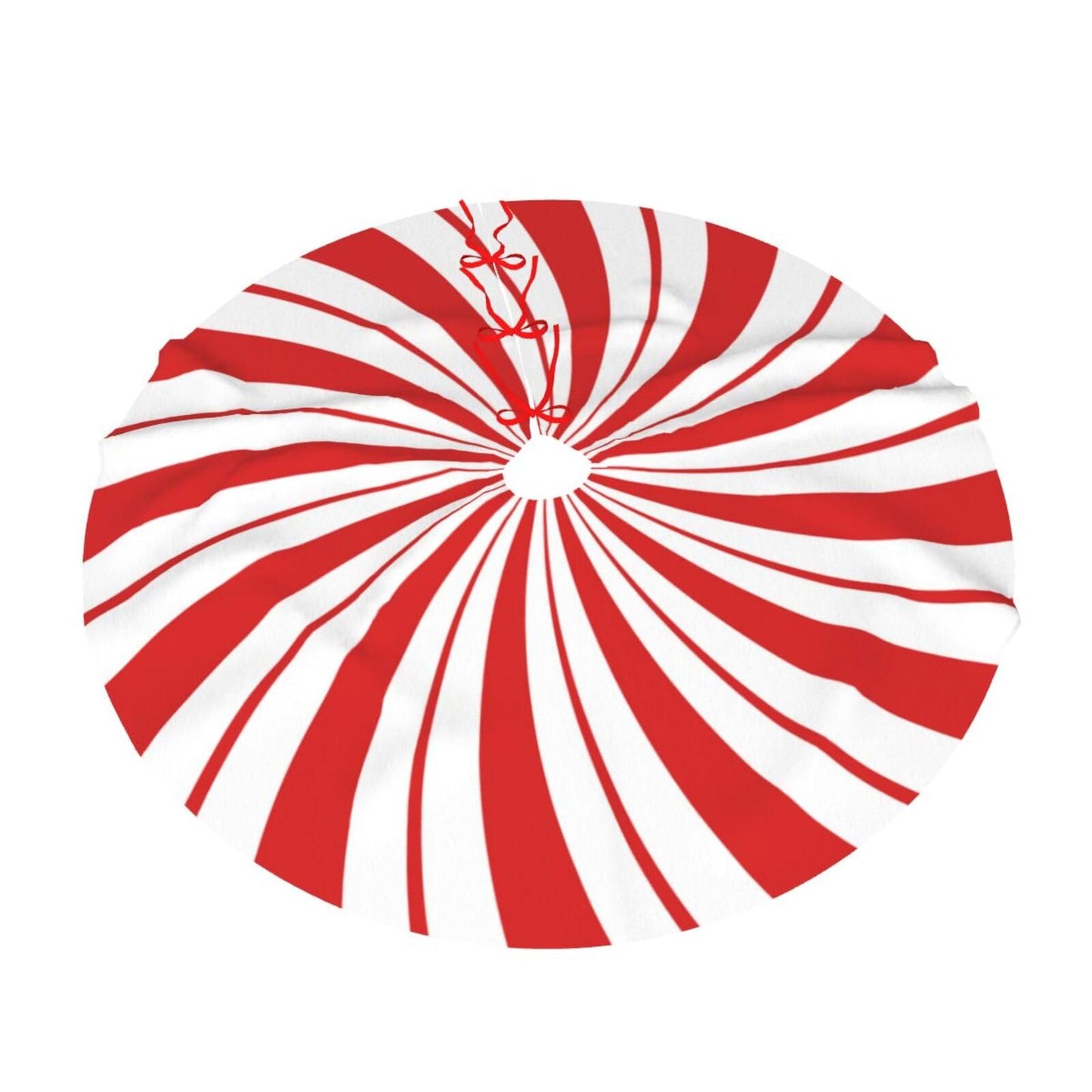 Swirl Candy Christmas Tree Skirt 48" Xmas Tree Mat for Christmas Decorations Holiday Ornaments