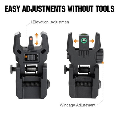 ohhunt Fiber Optic Sights Foldable Flip Up Sights Back up Sight Polymer Fiber A15 (Black 3)
