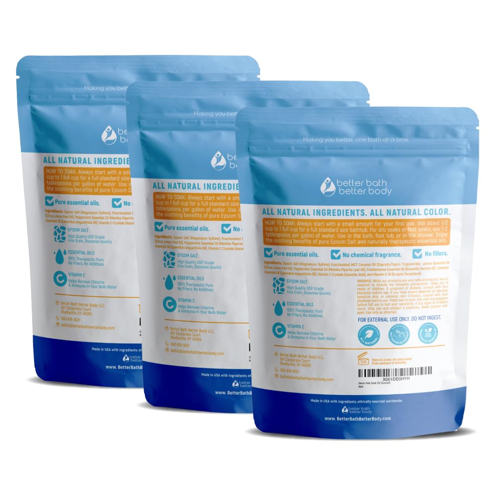 Detox Foot Soak (2 LBs) Epsom Salt Foot Soak with Lemon & Peppermint Essential Oils