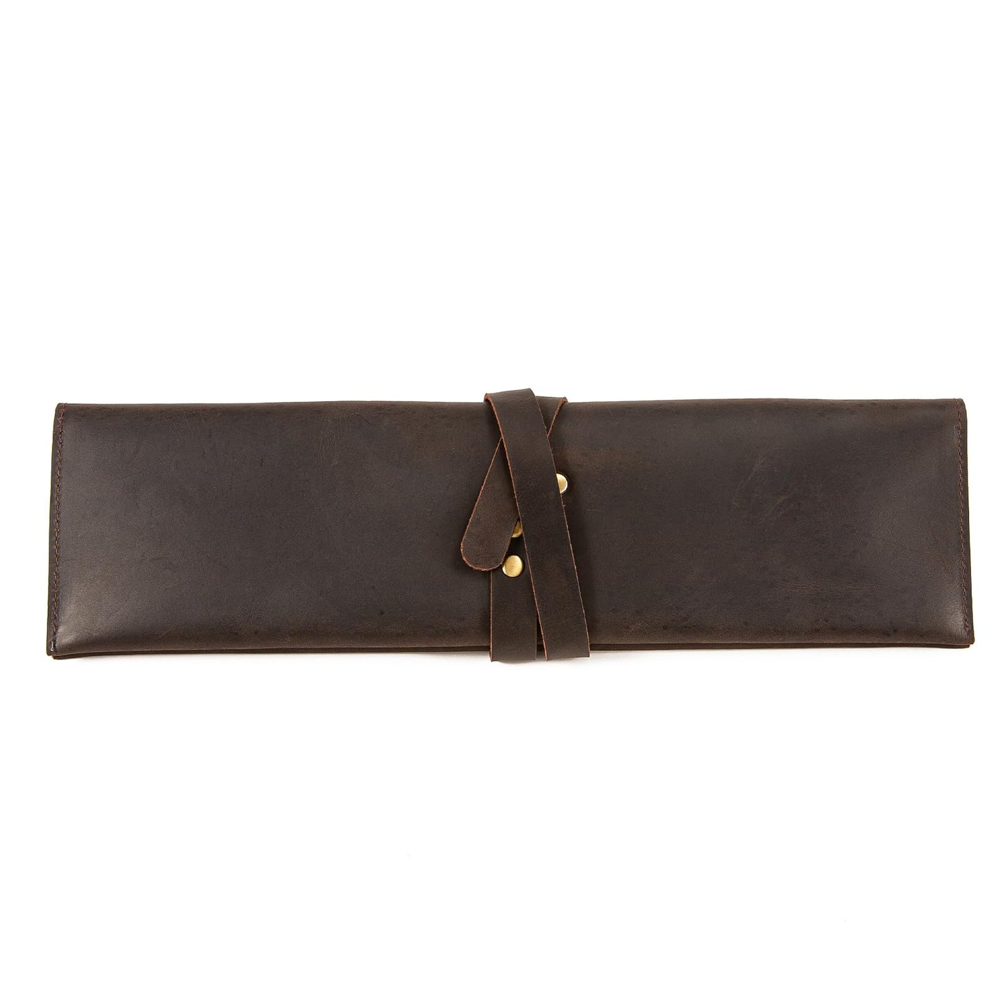 Leather Double Knife Roll for Chefs,Vertical Knife Storage Case,Portable Travel Carry-On Roll Bag,Rectangular Protector Sheath Pouch Organizer for Chef Kitchen Cutlery Knives Accessories,Cooking Tool