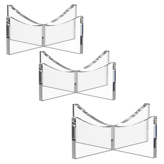 UoYeet Ultra-Clear Acrylic Sports Ball Display Stand (3-Pack), Thick Shatterproof Holder for Softball, Baseball, Golf Ball & Memorabilia – Small Size 1.97 x 1.1 inch