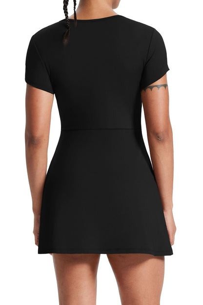 NIASHOT Black Dress Tennis Dresses for Women Athletic Golf Clothes Spring Fashion Shorts Workout Skort Graduation Vacation Outfits L