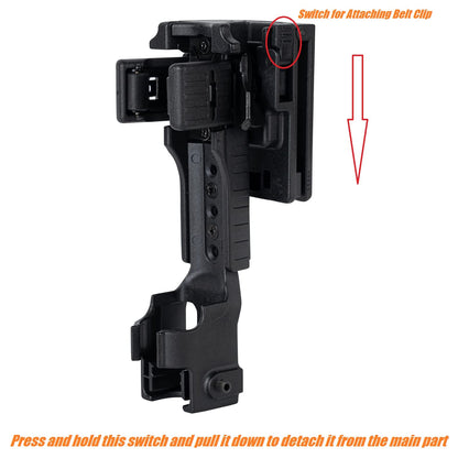 TACNEX Quick Release Baton Holder w/MOLLE Vest Clip Rotatable Police Baton Holster 16"-21"-26" Telescopic Baton Carrier ASP Baton Carry Case Expandable Baton Flashlight Support Stand for LE Security