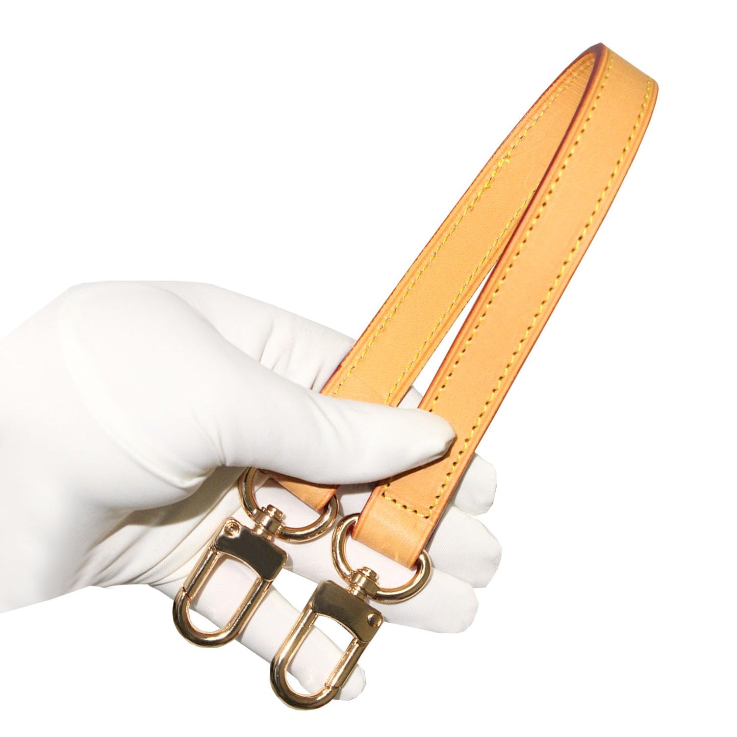 BEUDW Vachetta Leather Handbag Strap, Suitable for Changing Shoulder Straps on L V Handbags and Bucket Bags(Ambe-W:0.7in,L：14.9in)