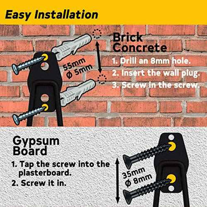 10-Pack Steel Garage Storage Utility Double Hooks, Heavy Duty for Organizing Power Tools, Ladders, Bulk Items, Bikes, Ropes Helmet Skateboard Basketball (Orange)