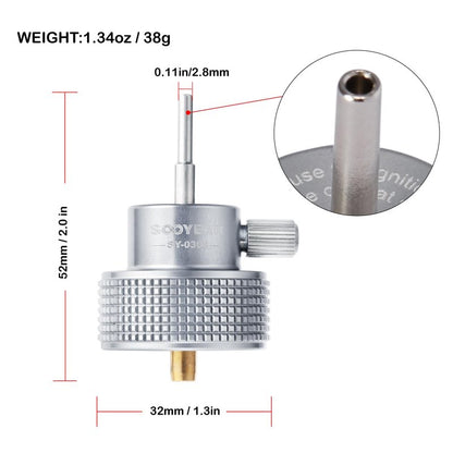 SOOYEAH Propane Refill Adapter with Silicone Oil Port,Airsoft Propane Fill Adapter for Green Gas