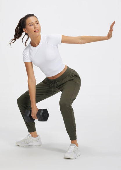 Libin Joggers for Women Tall/Regular/Petite Dance Sweatpants Athletic Workout Trousers Pants Tapered Casual Teacher Yoga Pants for Running Golf Work Cloths, Olive Green M
