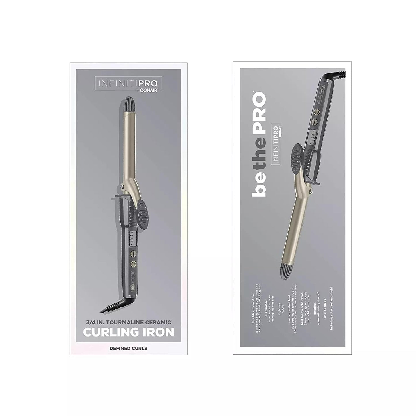 CONAIR INFINITIPRO Tourmaline 1 1/2-Inch Ceramic Curling Iron, 1 ½ inch barrel produces soft waves – for use on medium and long hair