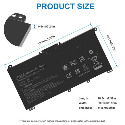 TREE.NB HT03XL L11119-855 Laptop Battery Replacement for HP Pavilion 14 15 17 15-CS 15-DA 15-DB 15-DW Series 15-CS0053CL 15-DW0033NR 15-DA0014DX HT03041XL L11421-542 L11421-2C2 HSTNN-UB7J HSTNN-DB8R