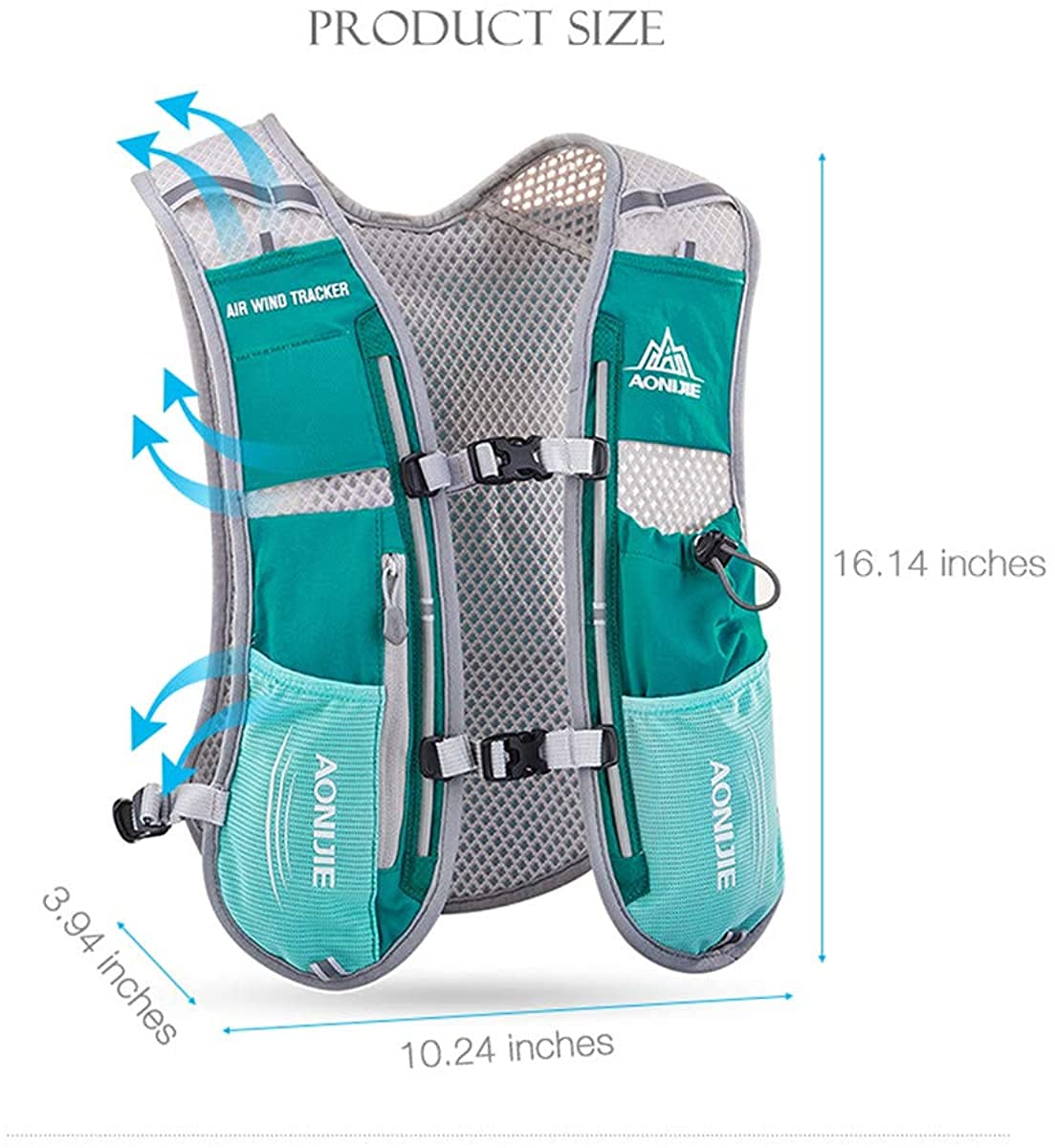 Win.Deeper 5L Lightweight Running Backpack Outdoor Sports Trail Racing Marathon Hiking Fitness Bag Hydration Vest Pack (Black +1.5L Water Bladder)