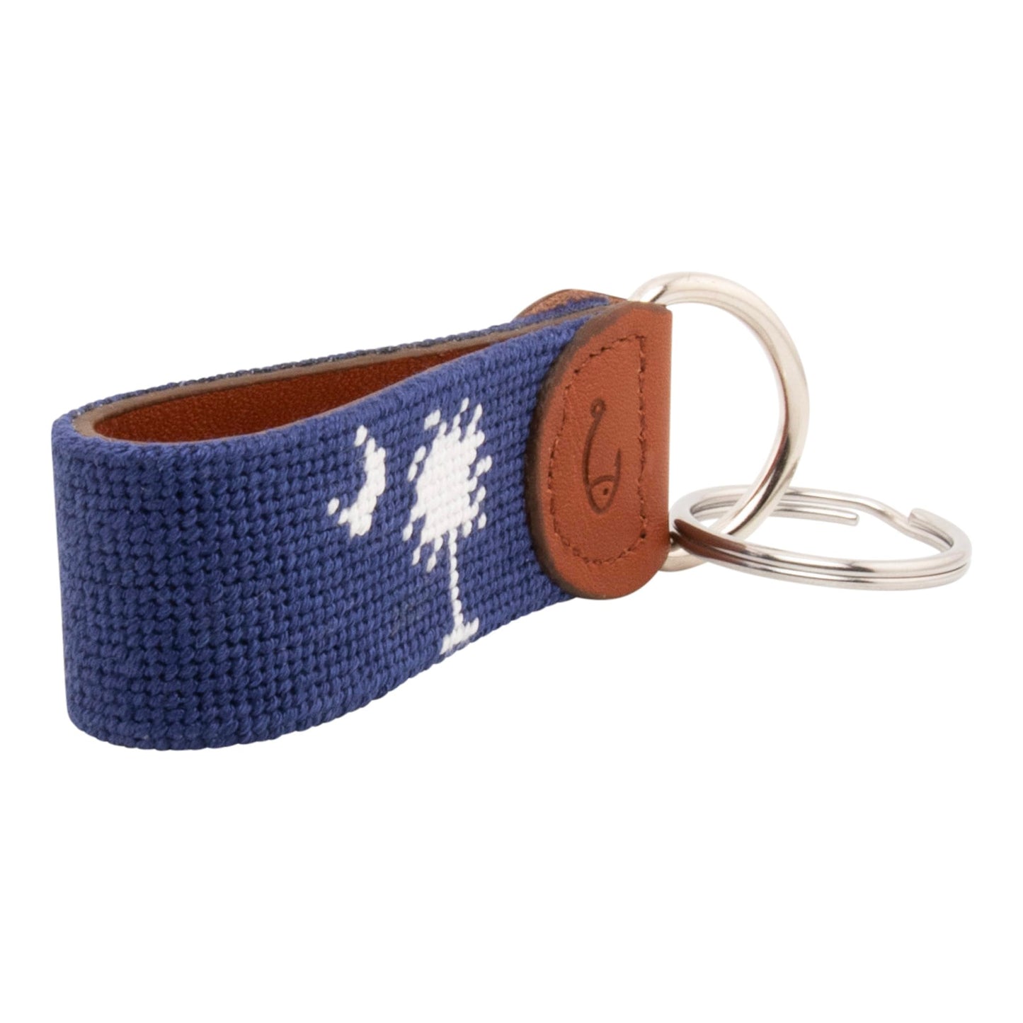 Huck Venture Hand-Stitched Needlepoint Key Fob or Key Chain (South Carolina Flag)