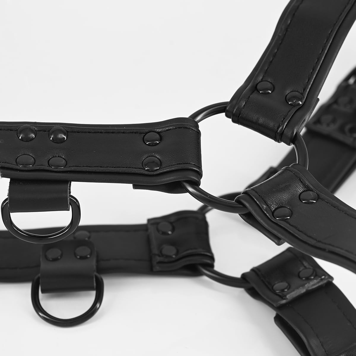 ZZRBVFH Men's Adjustable PU Leather Chest Harness - Fashion Body Shoulder Straps with Buckles for Clubwear Party Outfits (Black)