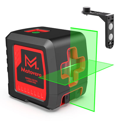 Motovera Laser Level, 100 feet Self Leveling Laser Level, Green Cross Line Rotary Lasers, 4 Brightness Adjustment, Manual Self leveling and Pulse Mode, IP54 Waterproof Battery Carrying Bag Included