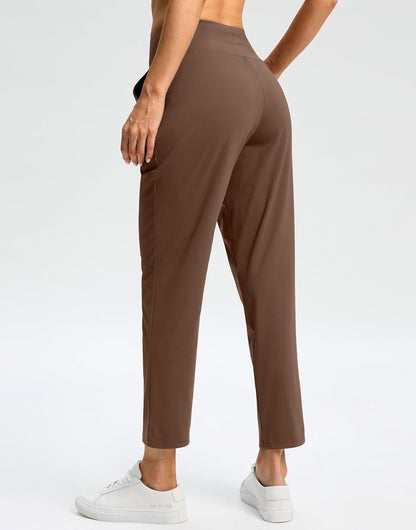 High Waisted Ankle Pants for Women - 7/8 Athletic Style with 2 Pockets & Drawstring | Ideal for Golf & Casual Wear