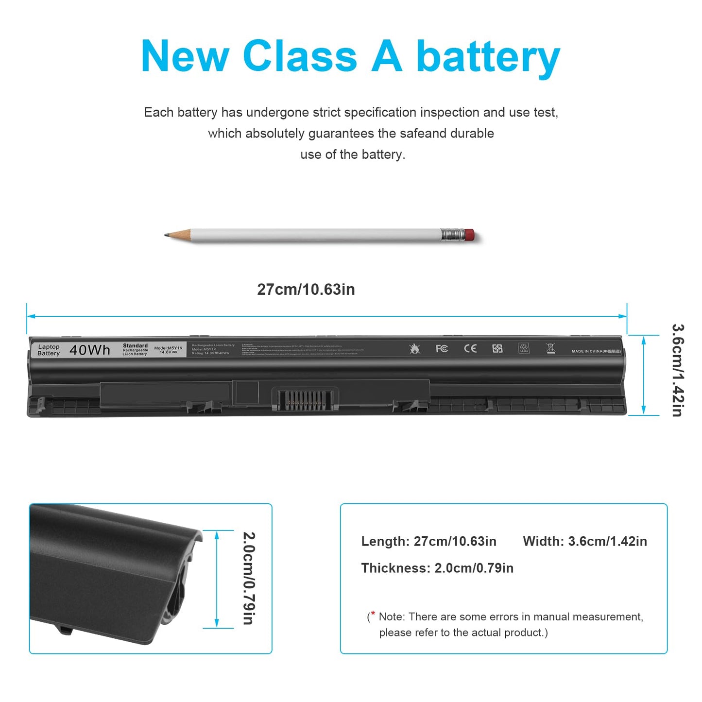 Fancy Buying M5Y1K Laptop Battery for Dell Inspiron 14 15 17 5000 3000 Series 5559 5558 3551 3451 3558 i3558 3567 5755 5756 5458 5759 5758 5759 GXVJ3 HD4J0 K185W WKRJ2 VN3N0 991XP 07G07 78V9D