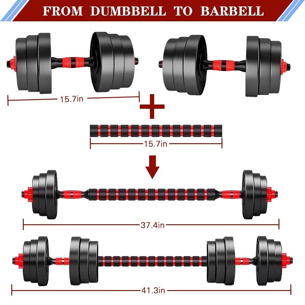 Adjustable-Dumbbells-Sets,Free Weights-Dumbbells Set of 2 Convertible To Barbell A Pair of Lightweight for Home Gym,Women and Men Equipment
