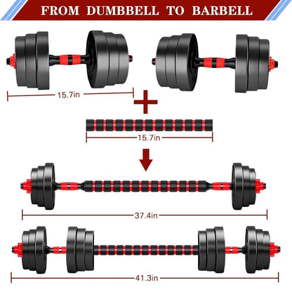 Adjustable-Dumbbells-Sets,Free Weights-Dumbbells Set of 2 Convertible To Barbell A Pair of Lightweight for Home Gym,Women and Men Equipment