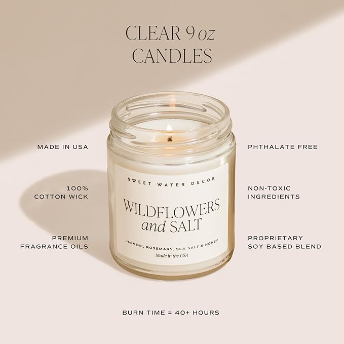 Sweet Water Decor Let it Snow Christmas Scented Candles - Christmas Stocking Stuffers Soy Candles with Cypress Scent - Christmas Candles with 40 Hours Burn Time - 9Oz Gold Lid Clear Jar Wax Candles