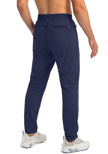 G Gradual Men's Sweatpants with Zipper Pockets Tapered Joggers for Men Athletic Pants for Workout, Jogging, Running (Navy, Small)