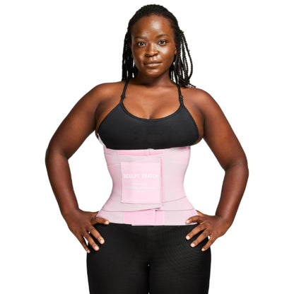 Sculpt Snatch Hourglass Waist Trainer for Women–Adjustable Sweat Band for Stomach, Tummy Control&Workout Waist Trimmer(PINK,4XL)