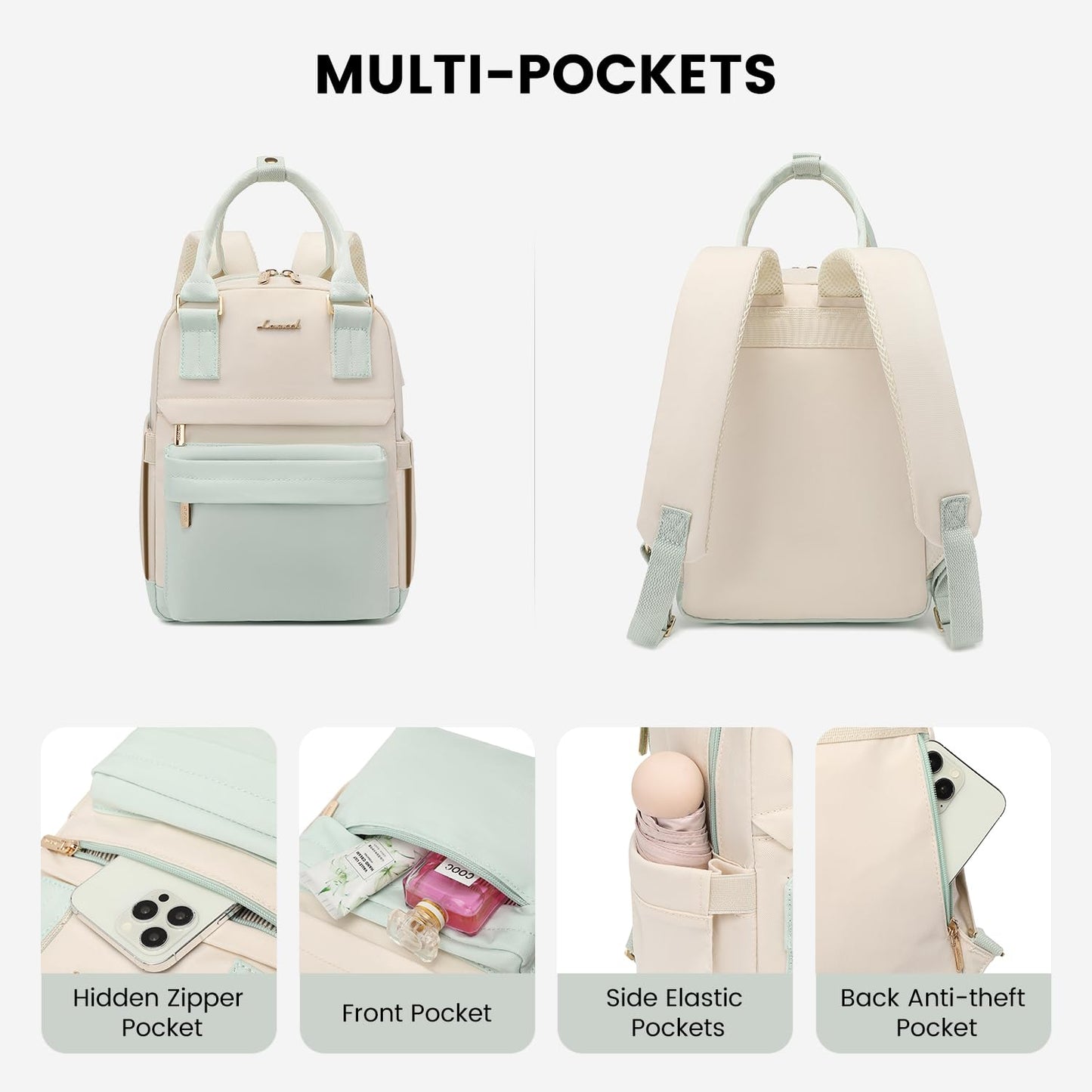 LOVEVOOK Mini Backpack for Women Stylish Waterproof Backpack Purse with USB Port, Cute Daypack for College Travel Party