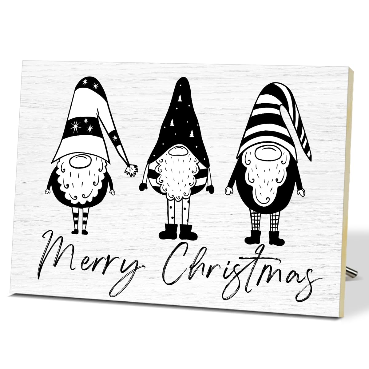 Santa Claus Merry Christmas Signs for Wall Decorations Wood Tabletop Decor for Table Desk Mantle Shelf Wall Art Party Kitchen - JK0392