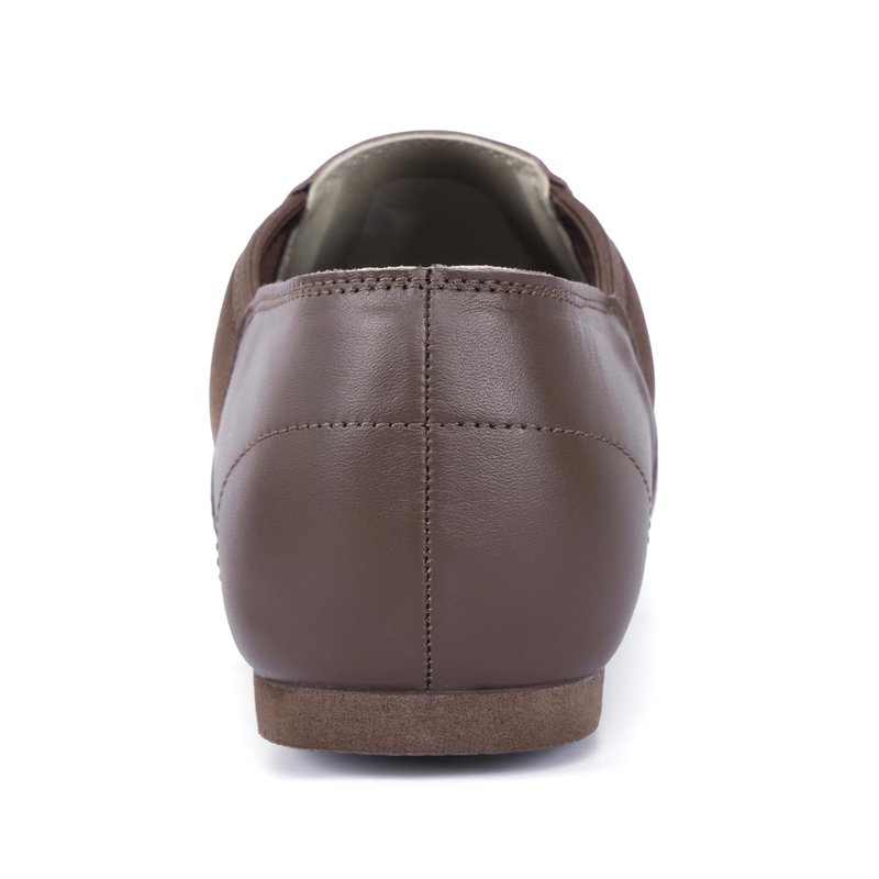 Linodes Unisex Leather Upper Jazz Shoe Slip-on Dance Shoes for Women and Men Coffee 5M
