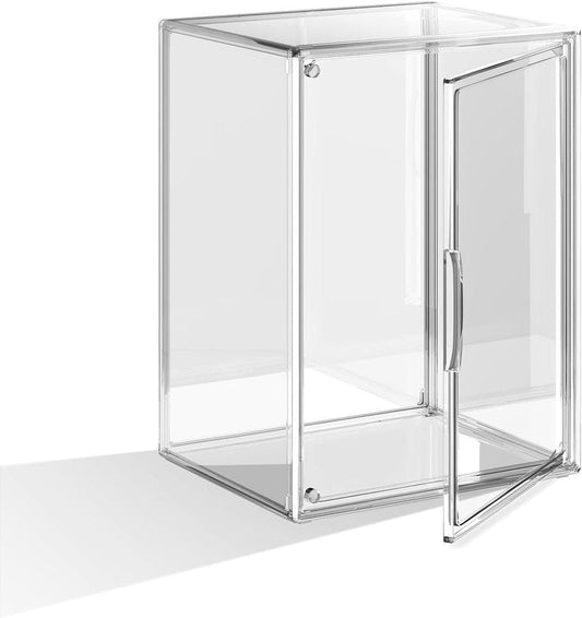 Clear Acrylic Display Case - Large Stackable Storage Bin with Magnetic Lids | 10.7x8.6x14.2 Inch for Collectibles, Figures, Handbags